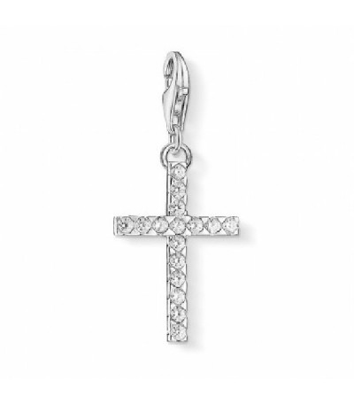 CHARM CRUZ PLATA CIRCONITA BLANCO