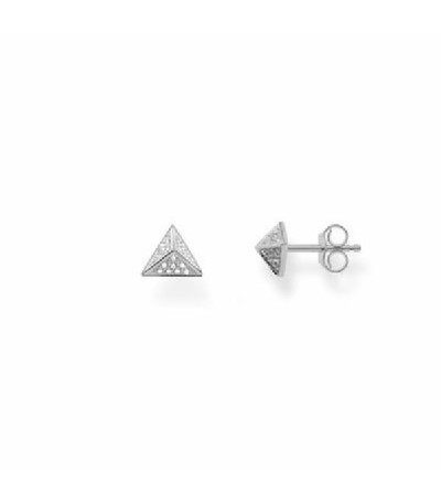 ARETES PYRAMID PLATA CIRCONITA BLANCO