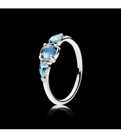 ANILLO PLATA CRISTAL AZUL CIELO