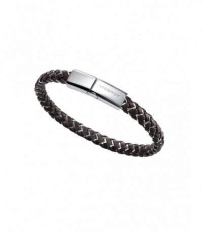 PULSERA TRENZADA DE PIEL Y CABLE METALI