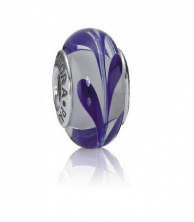 CHARM CRISTAL MURANO AZUL/BCO