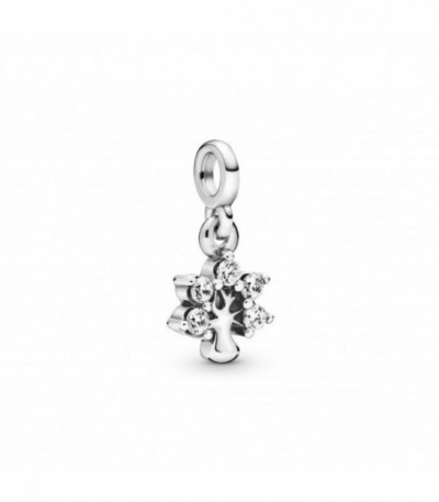 Tree sterling silver dangle charm with c