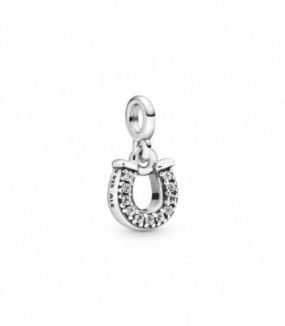 Horseshoe sterling silver dangle charm w