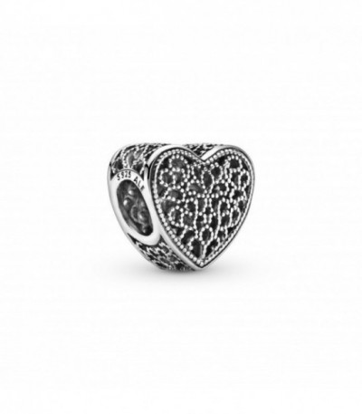 CHARM PLATA CORAZON CALADO