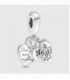 ROSE HEART STERLING SILVER DOUBLE DANGLE