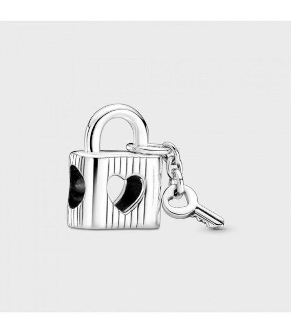 LOVE PADLOCK AND KEY SILVER CHARM