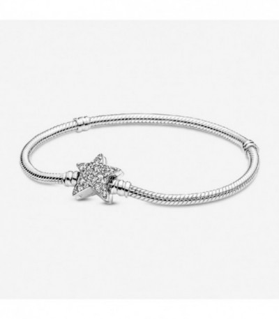 SNAKE CHAIN SILVER BRACELET WITH STAR