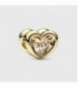 OPEN HEART CHARM WITH CUBIC ZIRCONIA