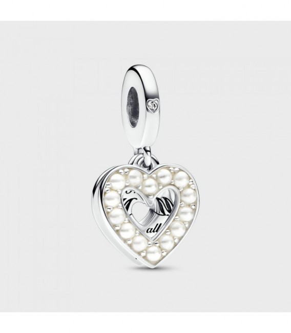 MUM HEART SILVER DOUBLE DANGLE