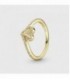 HEART AND WISHBONE RING 14K GOLD PLATED