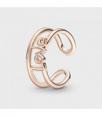 LOVE SCRIPT 14K ROSE GOLD-PLATED RING