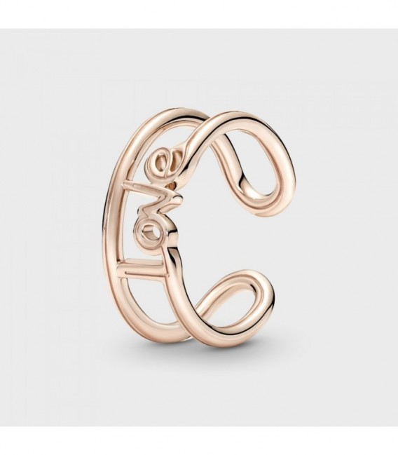 LOVE SCRIPT 14K ROSE GOLD-PLATED RING