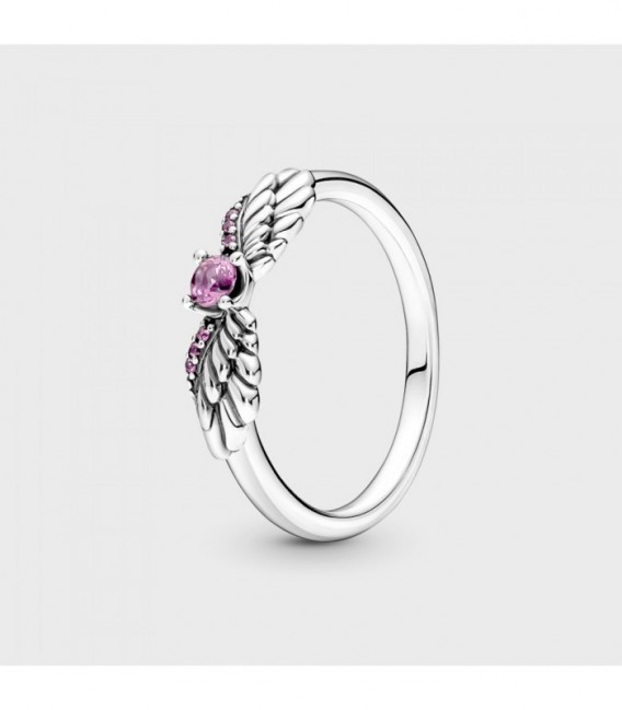 ANGEL WING SILVER RING PHLOX PINK