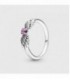 ANGEL WING SILVER RING PHLOX PINK