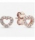 14k Rose gold-plated heart stud earrings