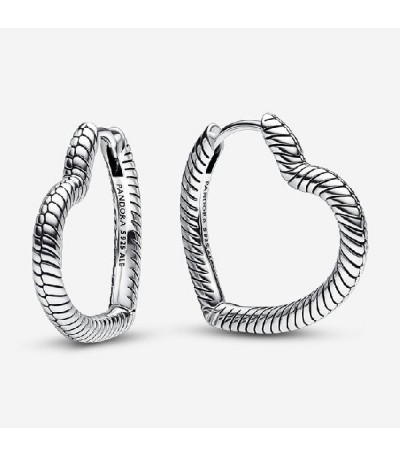 HEART SNAKE CHAIN PATTERN HOOP EARRINGS