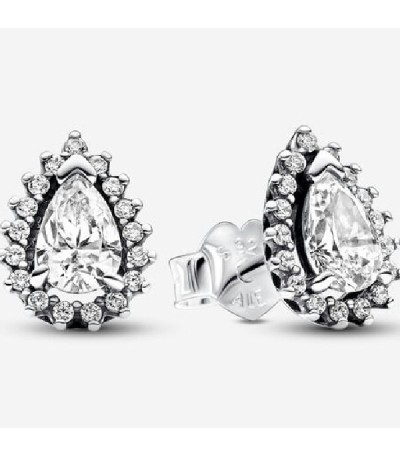 STUD EARRINGS WITH CLEAR CUBIC ZIRCONIA