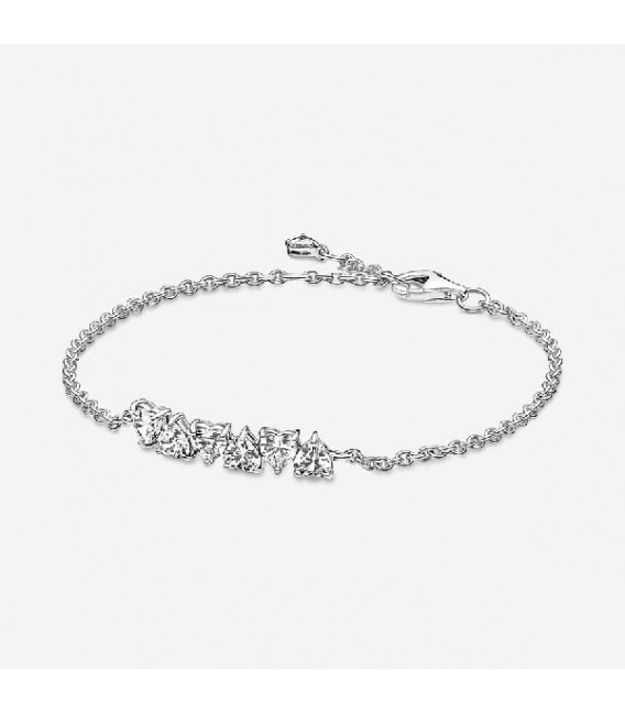 HEARTS BRACELET WITH CLEAR ZIRCONIA