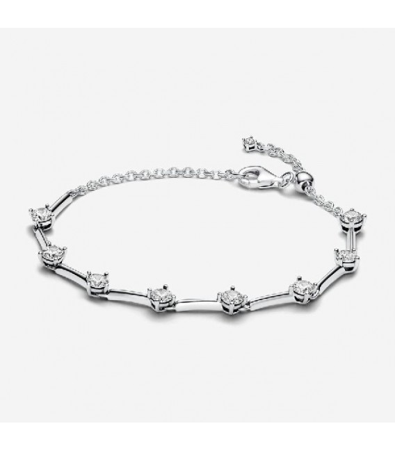 SILVER BRACELET WITH CLEAR CUBIC ZIRCONI