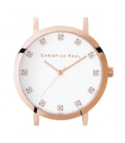 Reloj Caja Christian paul 35MM BLANCO RG LUXE