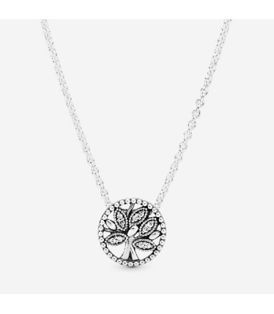 TREE OF LIFE SILVER COLLIER WITH CLEAR