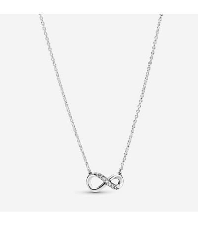 Infinity sterling silver collier with cl