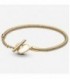 SNAKE CHAIN 14GOLD-PLATED T-BAR HEART BR