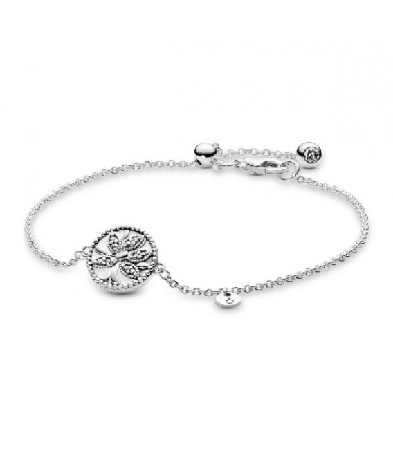 TREE OF LIFE SILVER BRACELET WITH CLEAR