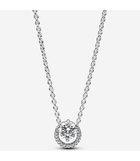 SILVER COLLIER WITH CLEAR CUBIC ZIRCONIA