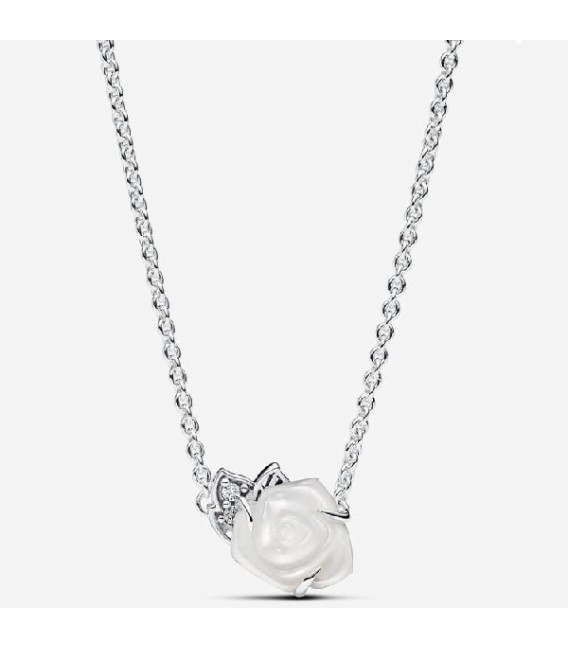 WHITE ROSE SILVER COLLIER