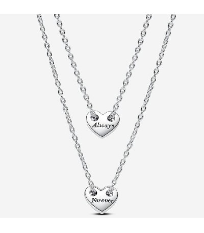 HEARTS SILVER SPLITTABLE COLLIER