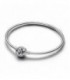 SILVER BANGLE WITH ENCIRCLED CLASP