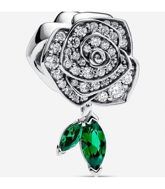 ROSE SILVER CHARM ROYAL GREEN CRYSTAL