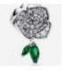 ROSE SILVER CHARM ROYAL GREEN CRYSTAL